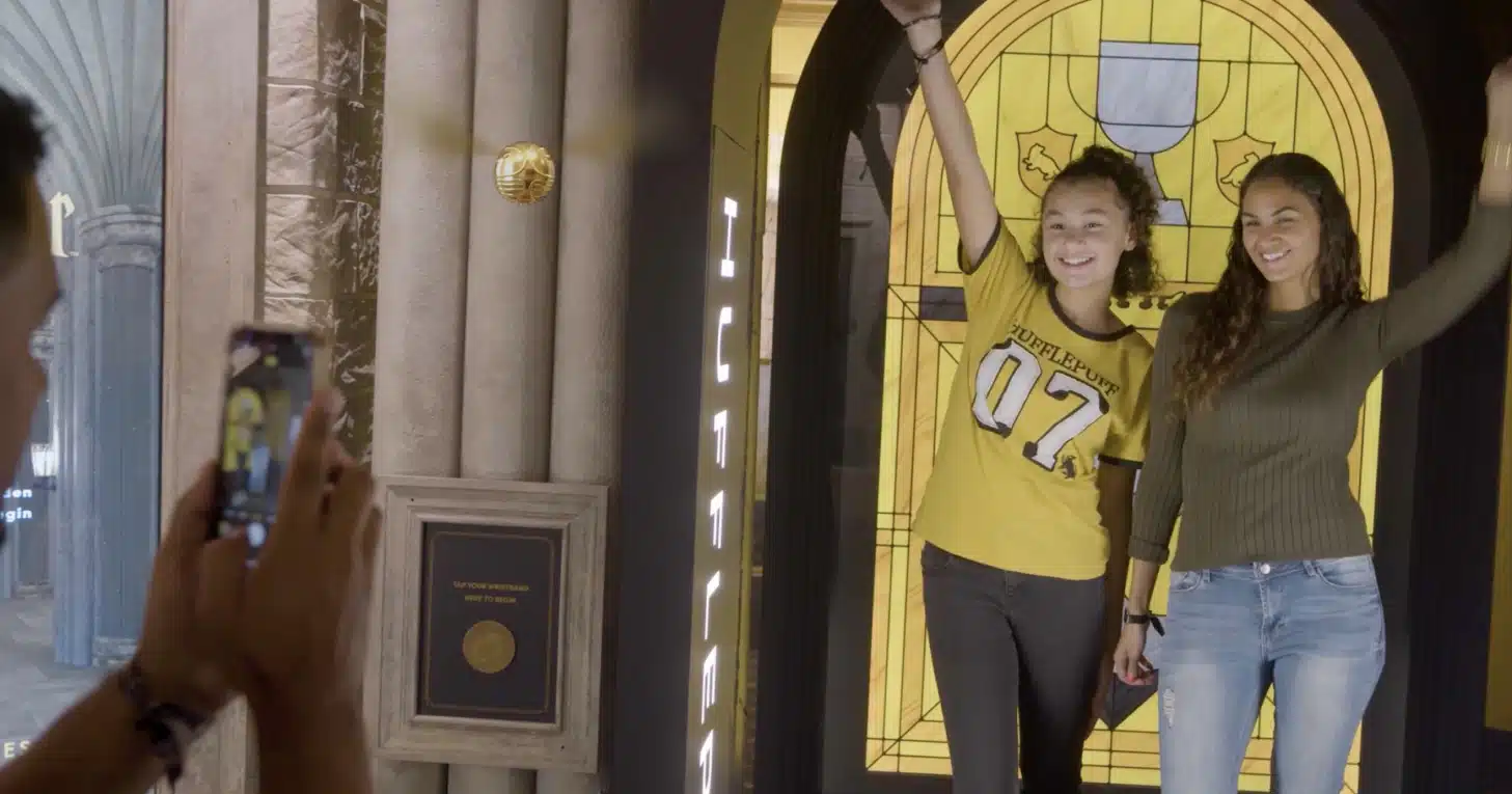 women enjoying the Harry Potter exhibit 1