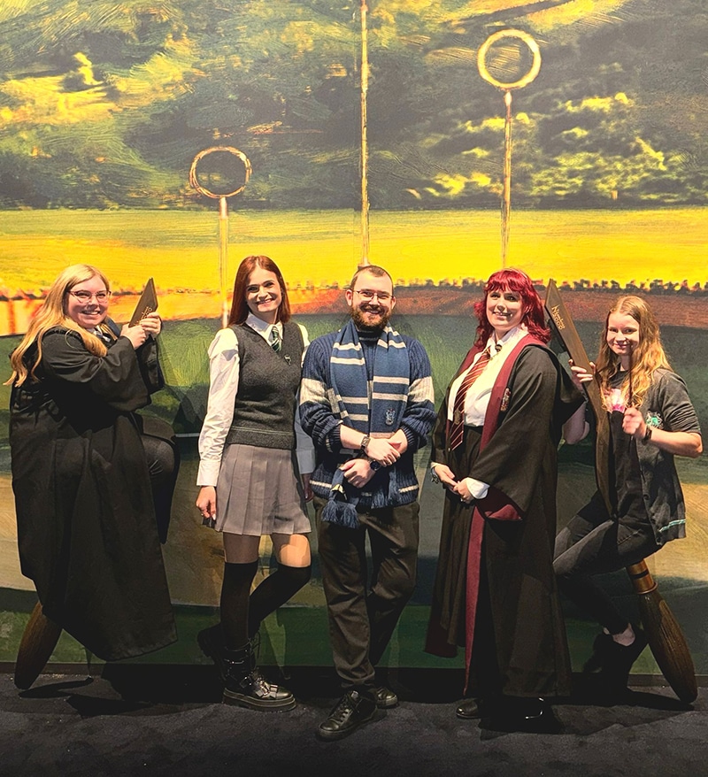 Five friends at Harry Potter: The Exhibition